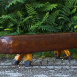 Gymnastic Leather Pommel Horse Bench, 1930s