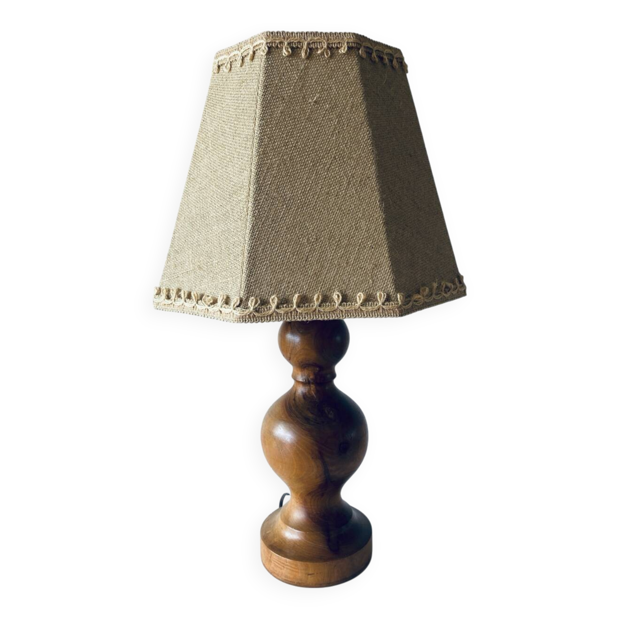 Turned wooden lamp base