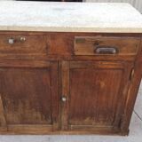 Double-sided oak counter, crate