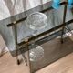 Vintage 1970 trolley in smoked glass and matte brass