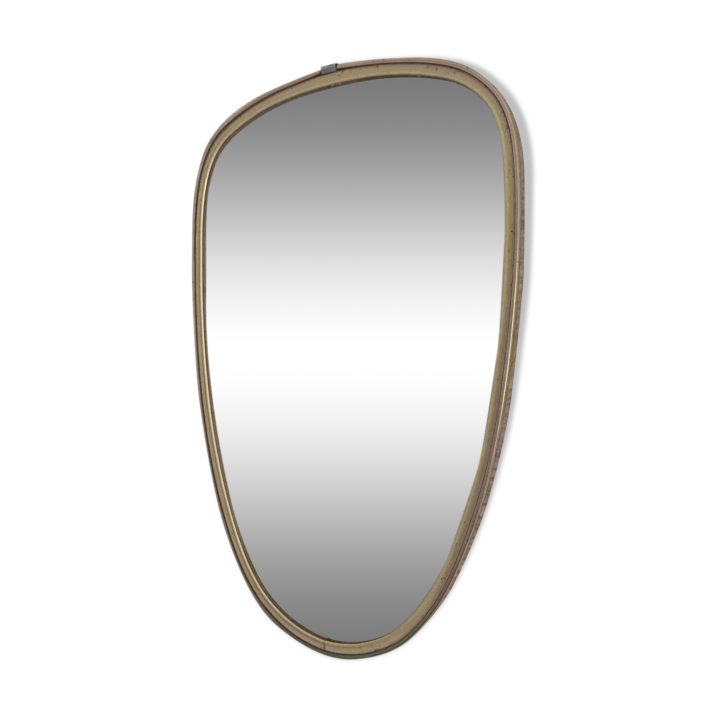 Vintage 1960s mirror, asymmetrical free-form rearview mirror - 40 x 26 cm