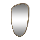 Vintage 1960s mirror, asymmetrical free-form rearview mirror - 40 x 26 cm