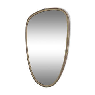 Vintage 1960s mirror, asymmetrical free-form rearview mirror - 40 x 26 cm