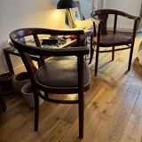 Two Thonet 967f F leather bistro chairs