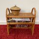 Magazine rack / Bamboo rattan side table from the 70s
