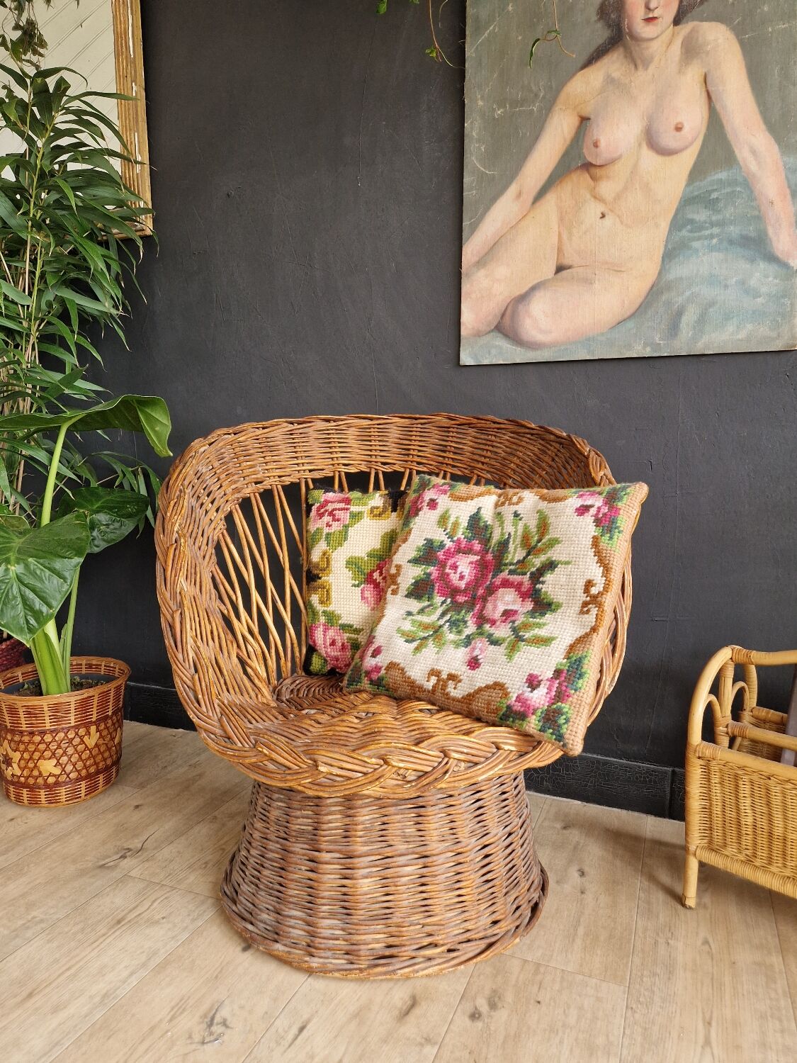 Rattan armchair