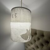 Old linen drapery with monogram and bird by Georges Braque