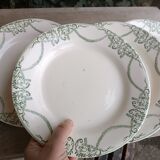 Six earthenware plates Napoleon, Creil and Montereau