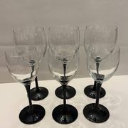 6 stemmed glasses