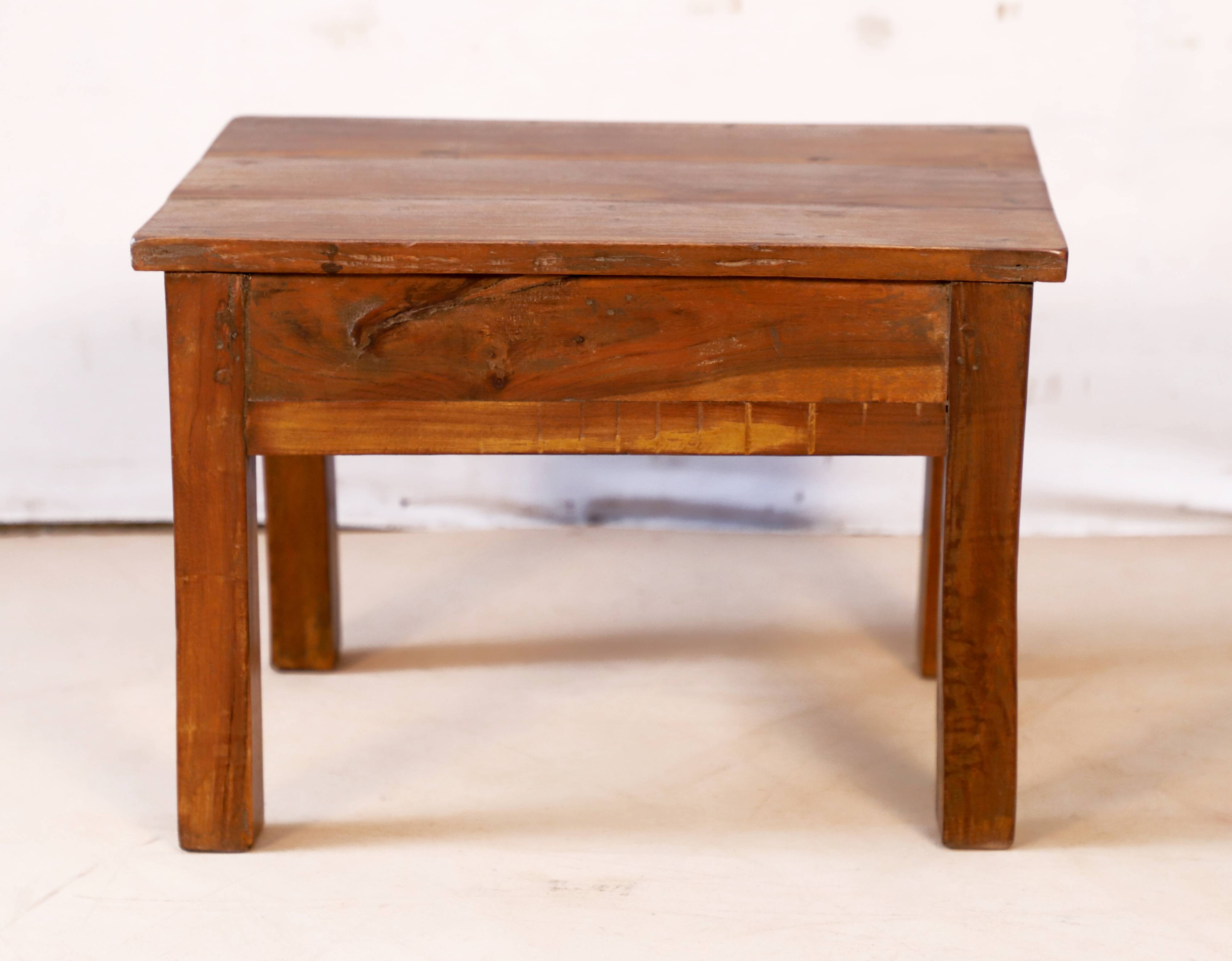 Bedside table side table in natural burmese teak