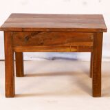 Bedside table side table in natural burmese teak