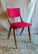Solid wood chair with red fabric - 50's design