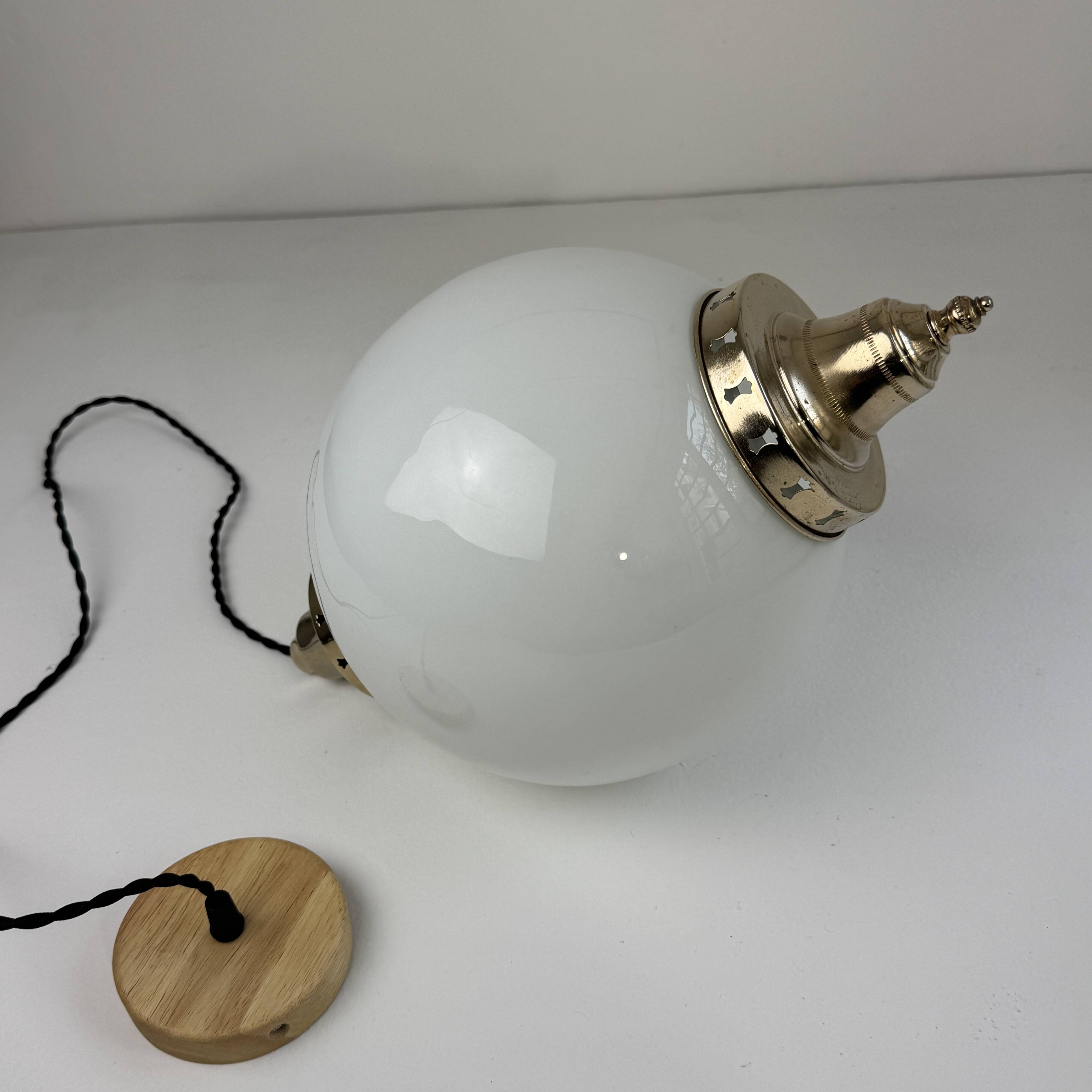Vintage 23 cm xl opaline pendant light
