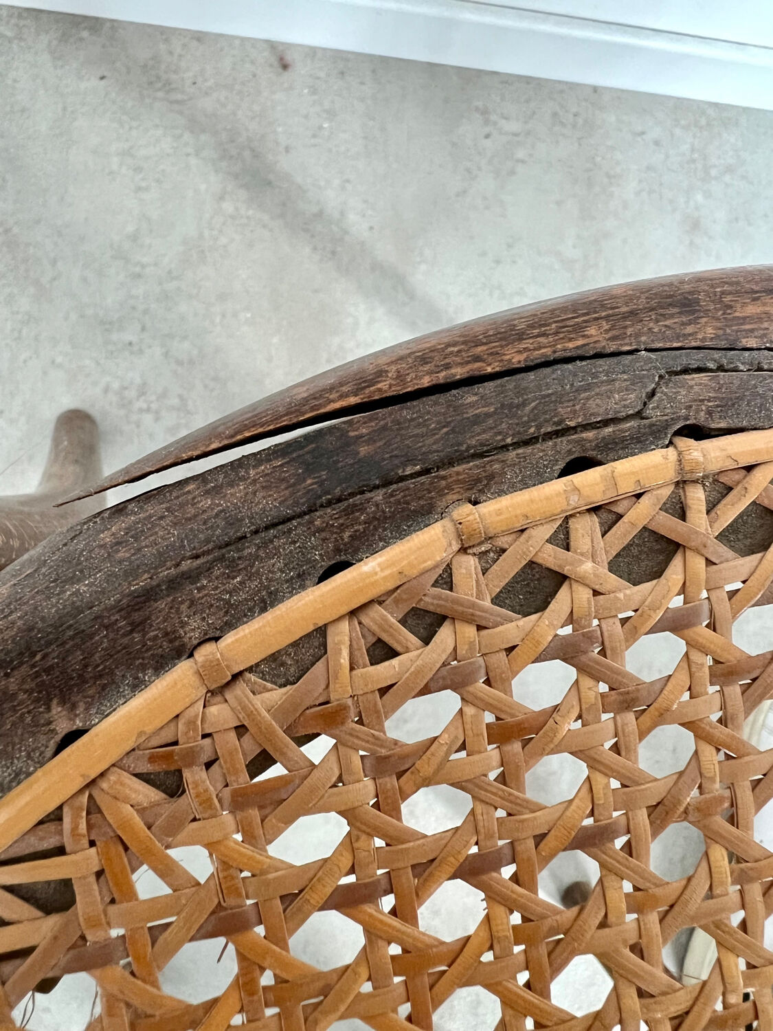 Lot 6 old vintage wooden bistro chairs brand Fischel early 20th century