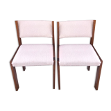 2 vintage chairs in solid wood and buckle 1970