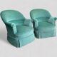 Pair of green velvet frog chairs from the 1970s.