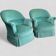 Pair of green velvet frog chairs from the 1970s.