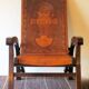 Inca design tooled leather armchair by Angel Pazmino, Ecuador 1970s