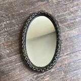 Miroir chaine brutaliste en fer battu 1960 h55cm
