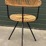 Vintage rattan chair Rohe Noordwolde Netherlands 1960s design