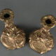 Pair of candlesticks xixth louis xiv ornamentation shells gilded bronze
