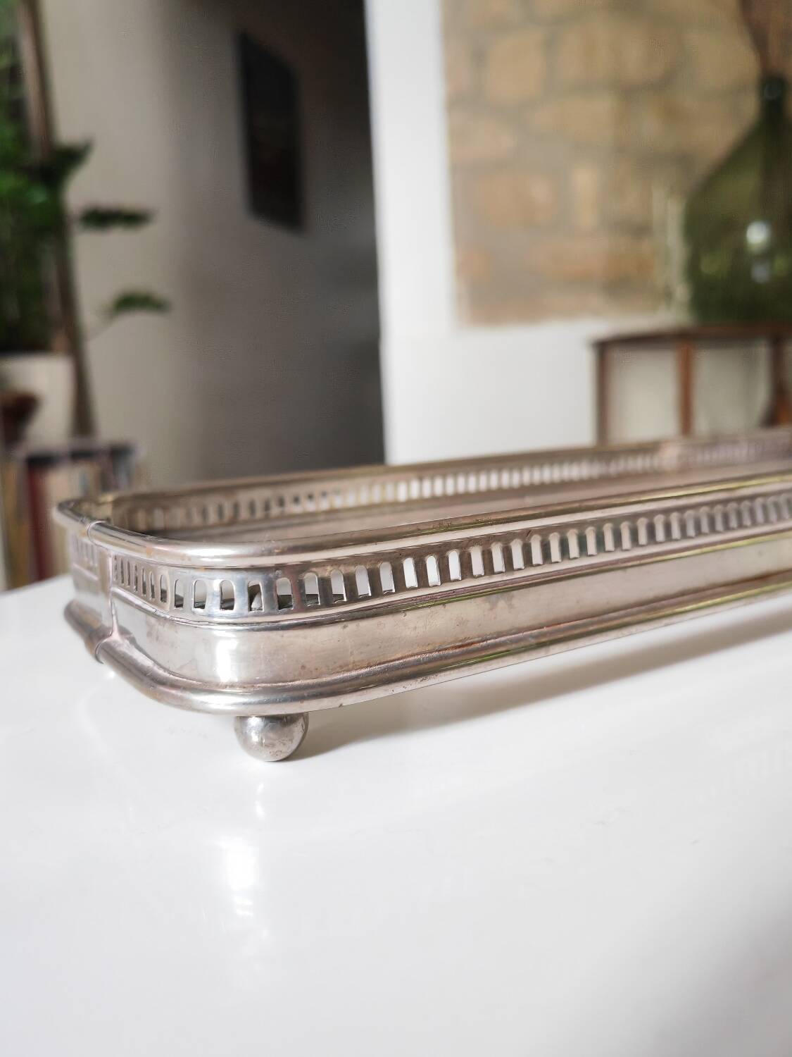 Silver metal tray