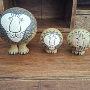 Set of 3 ceramic lions by Lisa Larson/Gustavsberg.