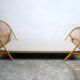 Vintage rattan basket bed 190cm x 120cm