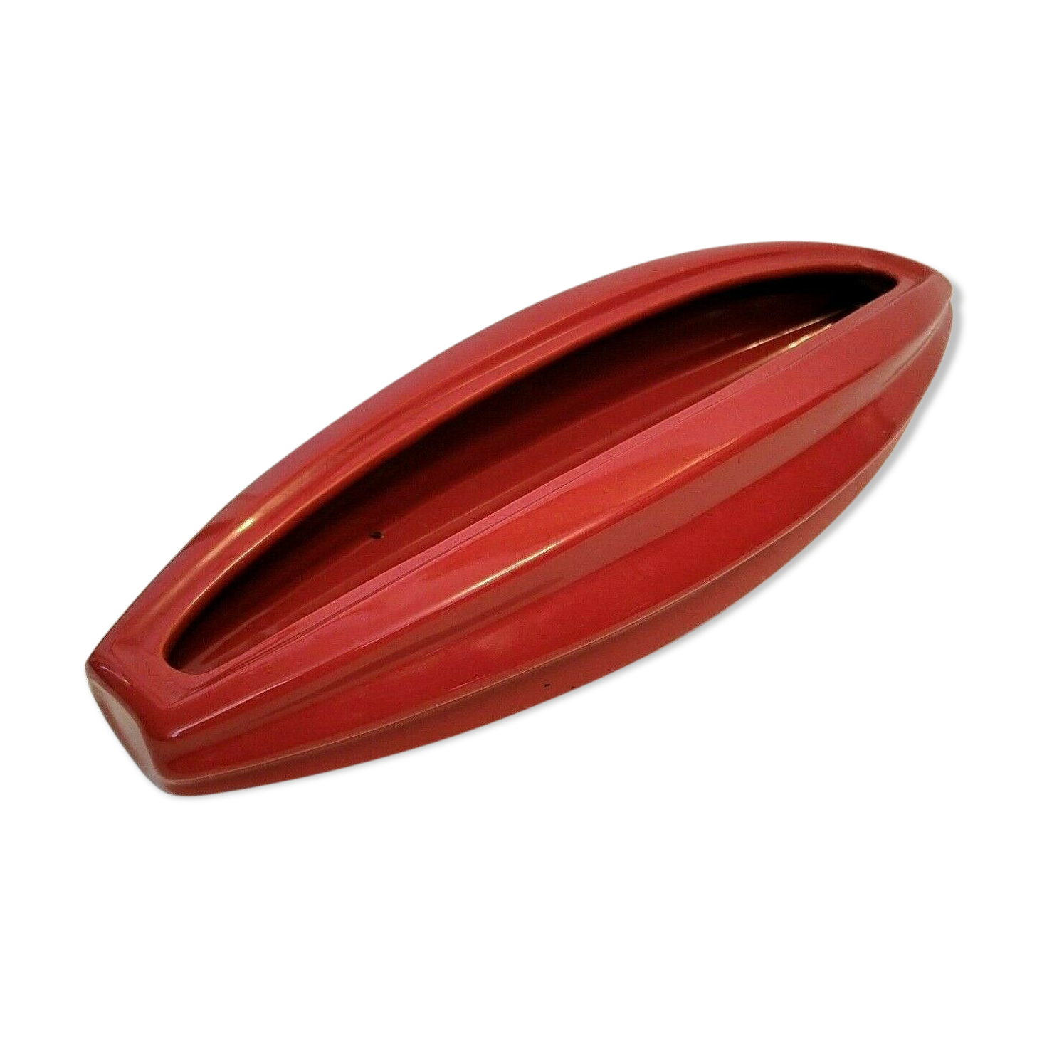 Recycle bin centerpiece design ceramic red
