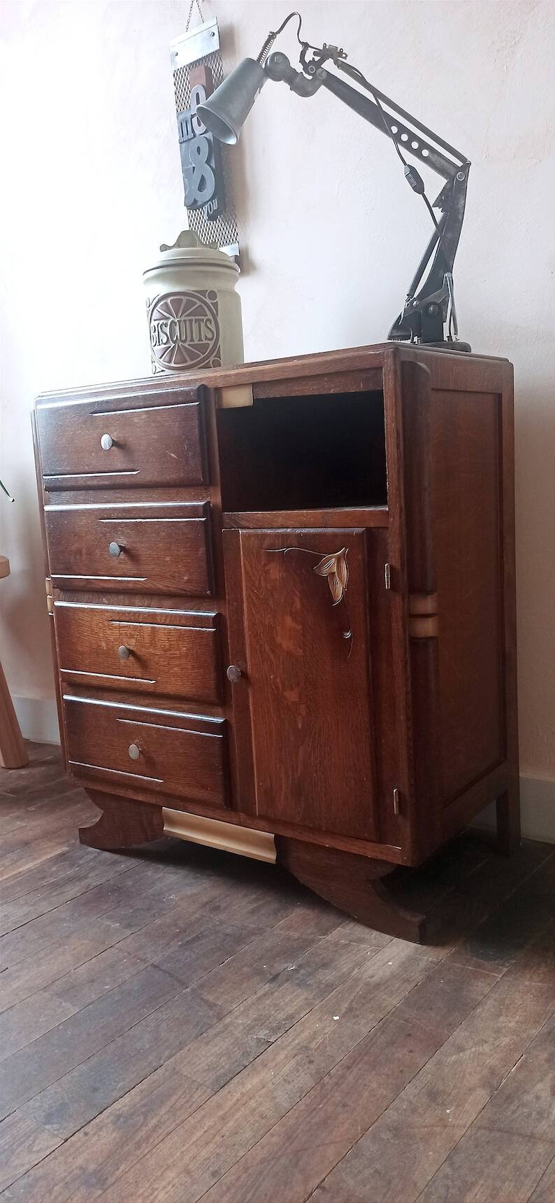 Chest of drawers, chiffonier 5 drawers in solid wood