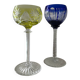 Pair of cut crystal wine glasses