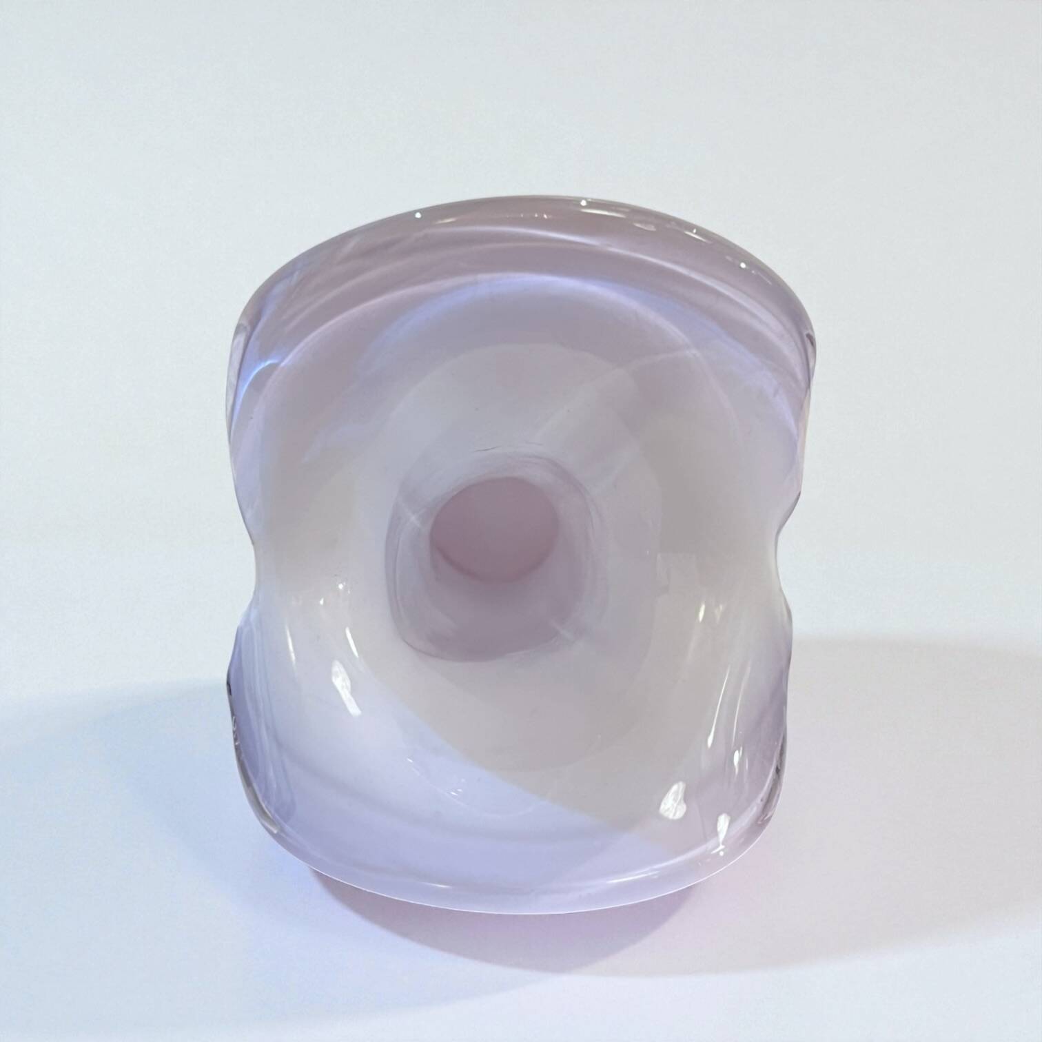 Murano blown glass soliflore vase, white - parma, vintage 1970s