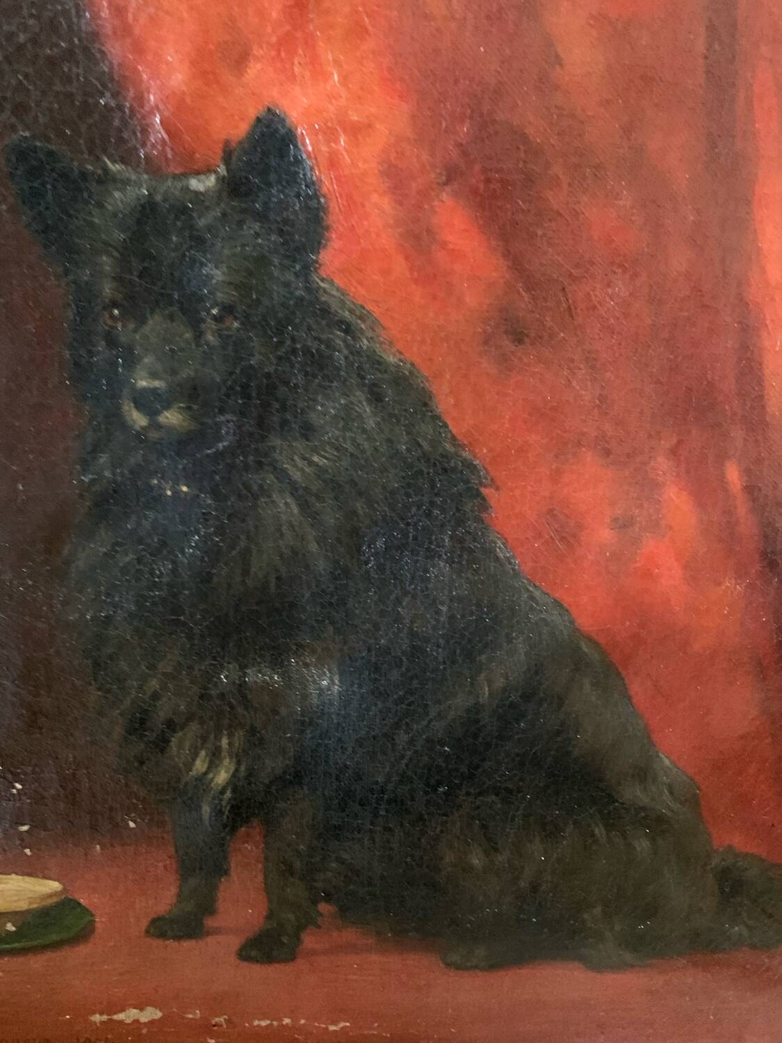 Old oil painting on canvas