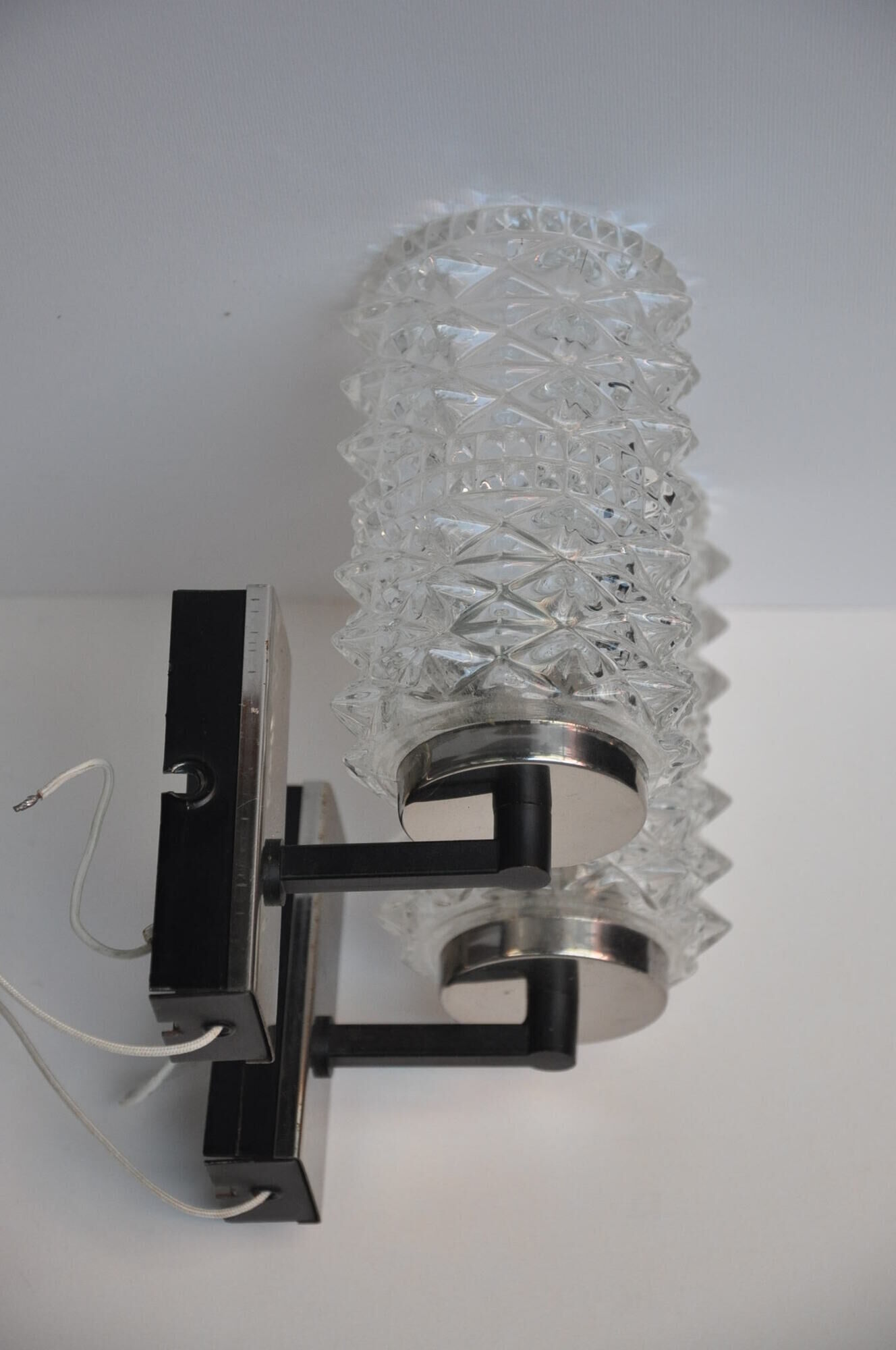 Pair of iron, chromed metal and glass years 50 / 60