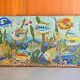 Large vintage mosaic wall fresco 1950