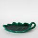 Large earthenware catchall, "Leaf" model, green, design, 1970.