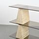 Travertine and smoked glass bookcase, Italy, circa 1970
