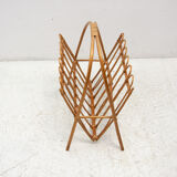 Mid century rattan magazine rack by Jan Kalous for ÚLUV, 1960´s, Czechoslovakia
