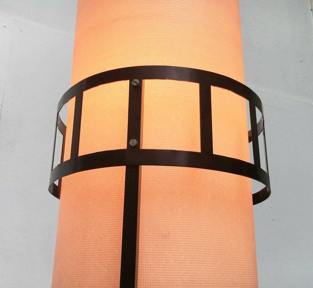 Mid-century tripod rocket floor lamp from the GDR of East Germany by Leuchtenbau Saller, 1960s.