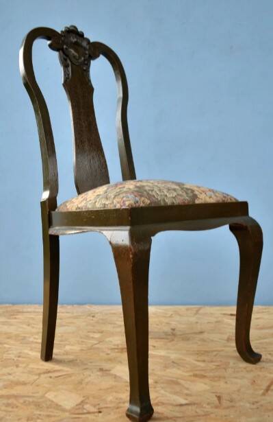 Chaise Queen Anne en chêne massif - début du XXe siècle