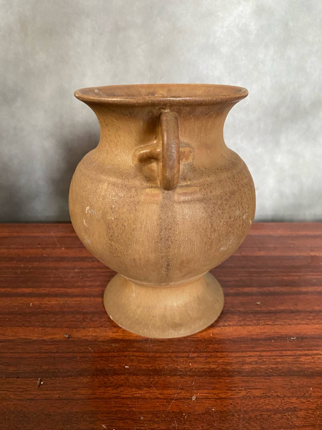 Antique vase with handles rhodes france ceramic beige vintage