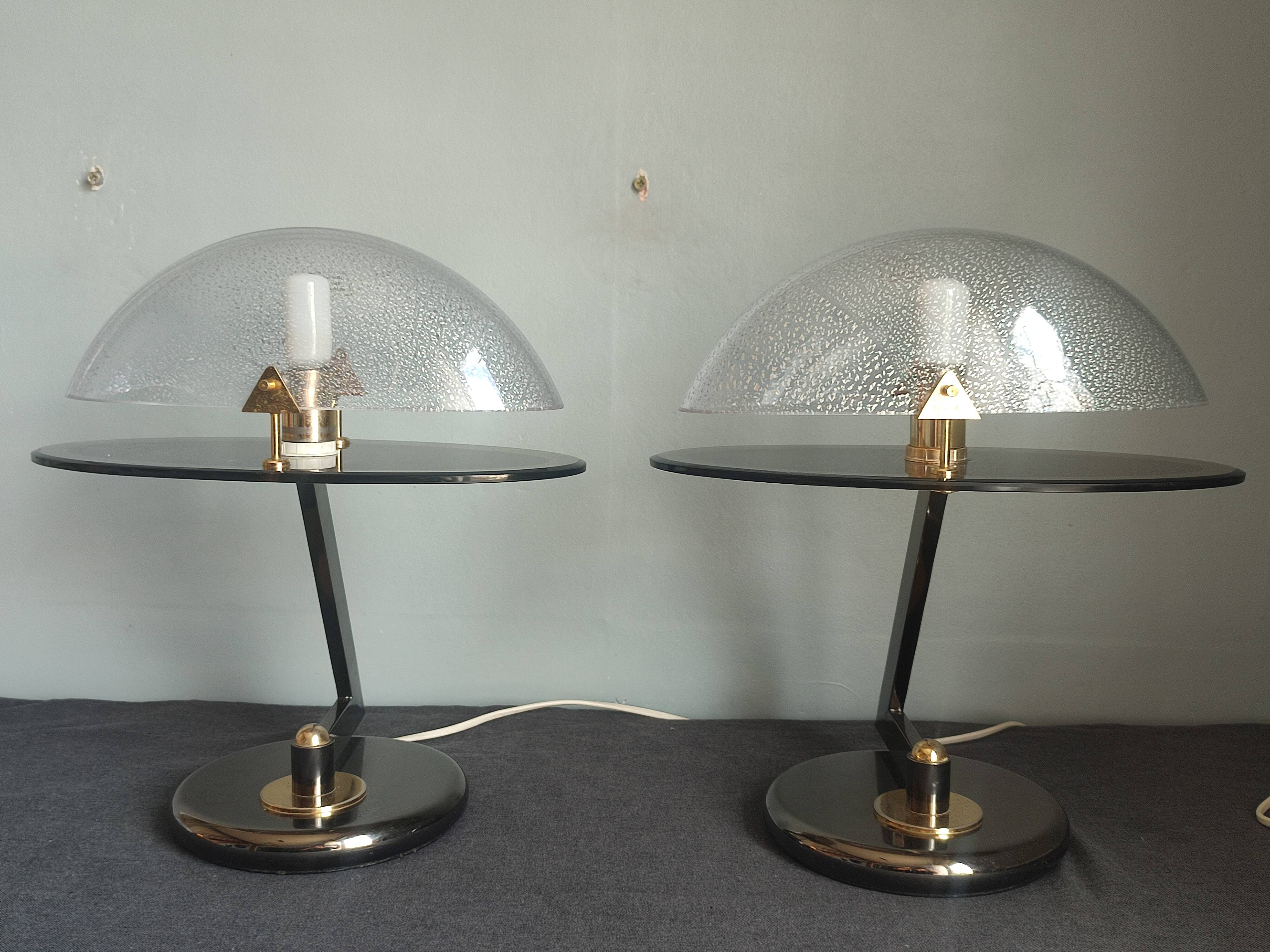 Lampes de table en verre Murano vintage