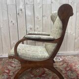 Fauteuil anglais en acajou à oreilles