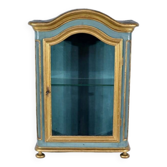 Small Showcase in Painted and Gilded Wood, Louis XV Style – Early 19th Century