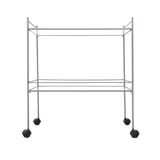1980s metal and glass serving trolley