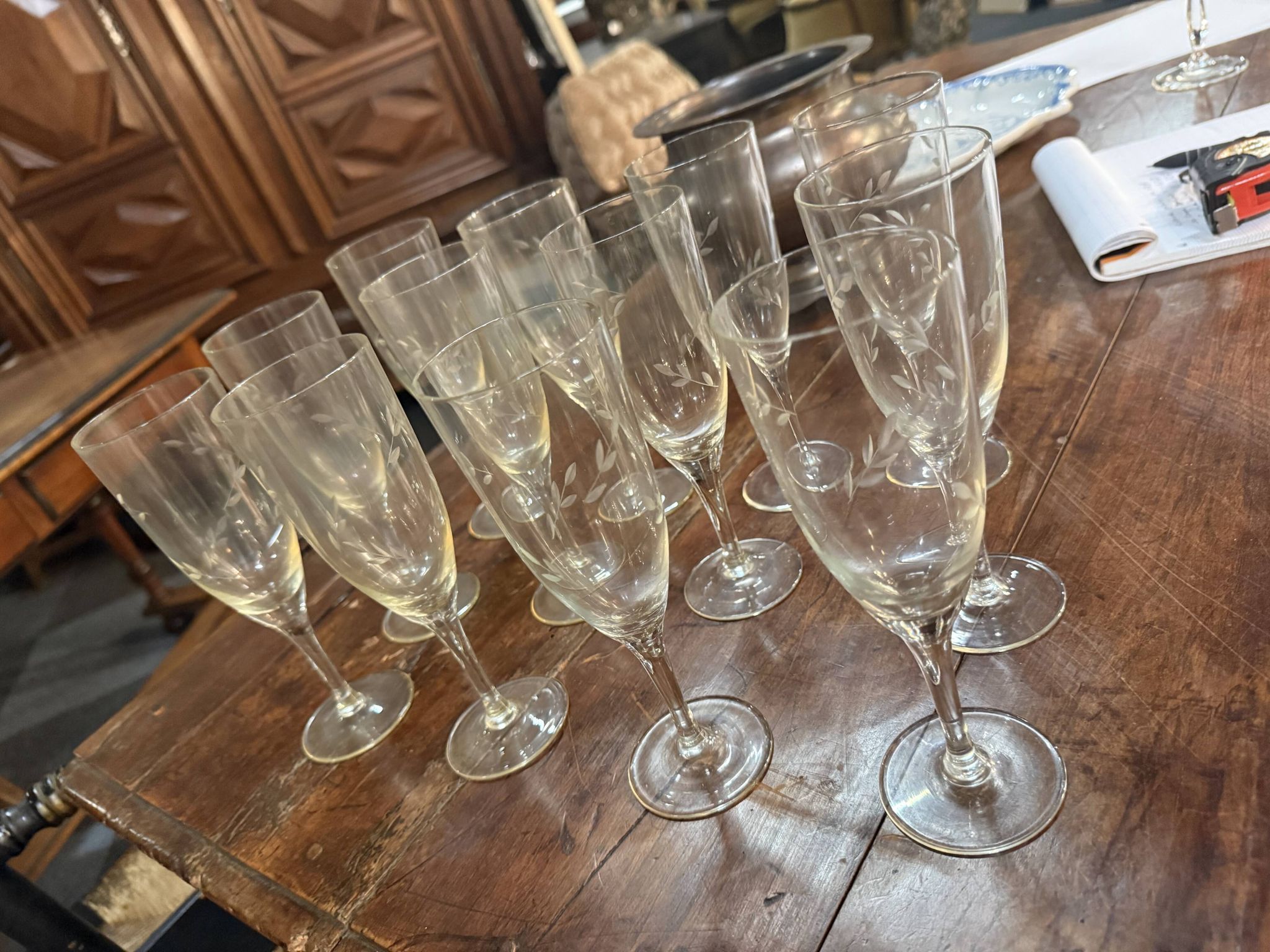 12 crystal cups