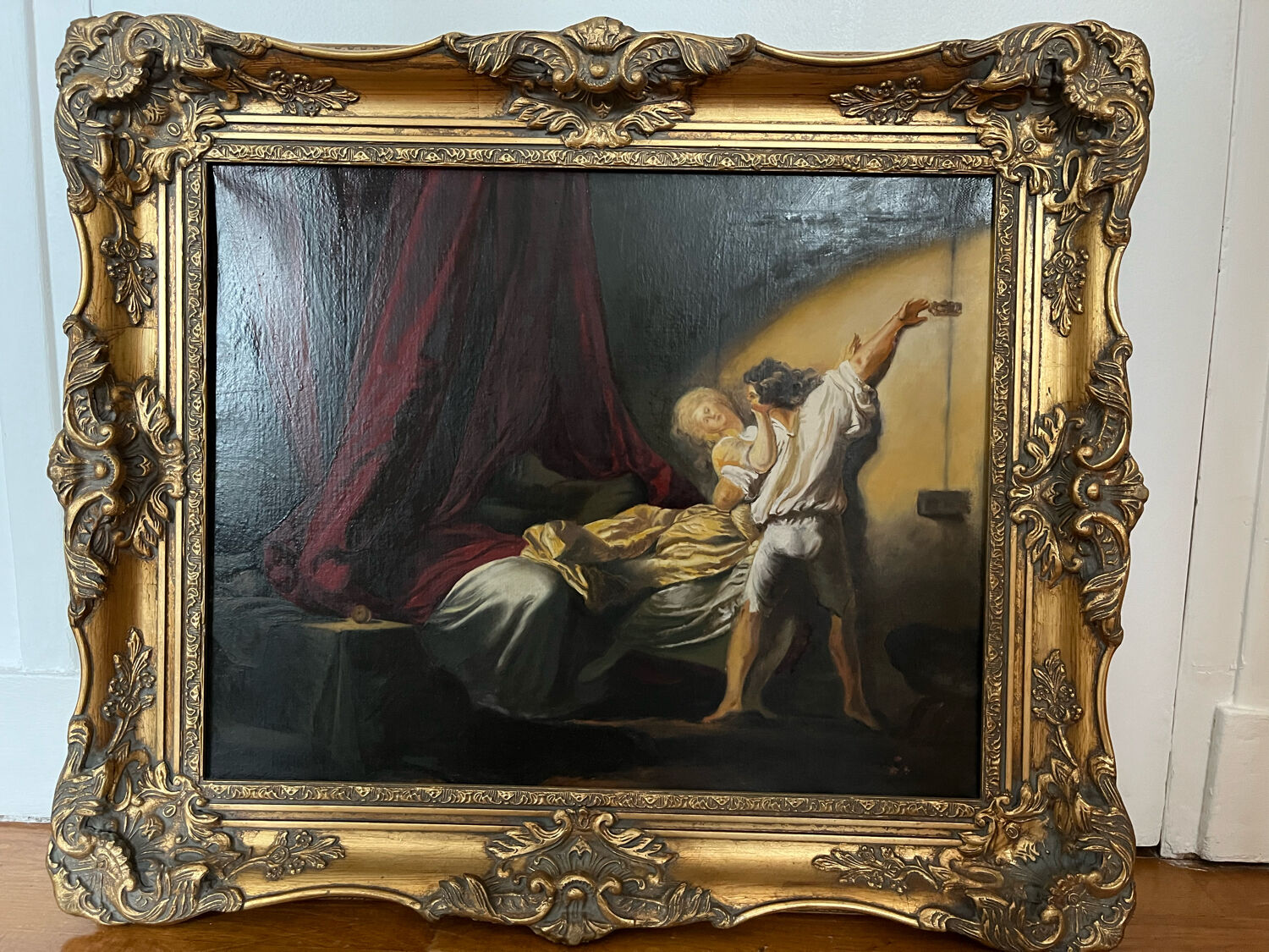 Oil on canvas: Reproduction of Fragonard - The lock