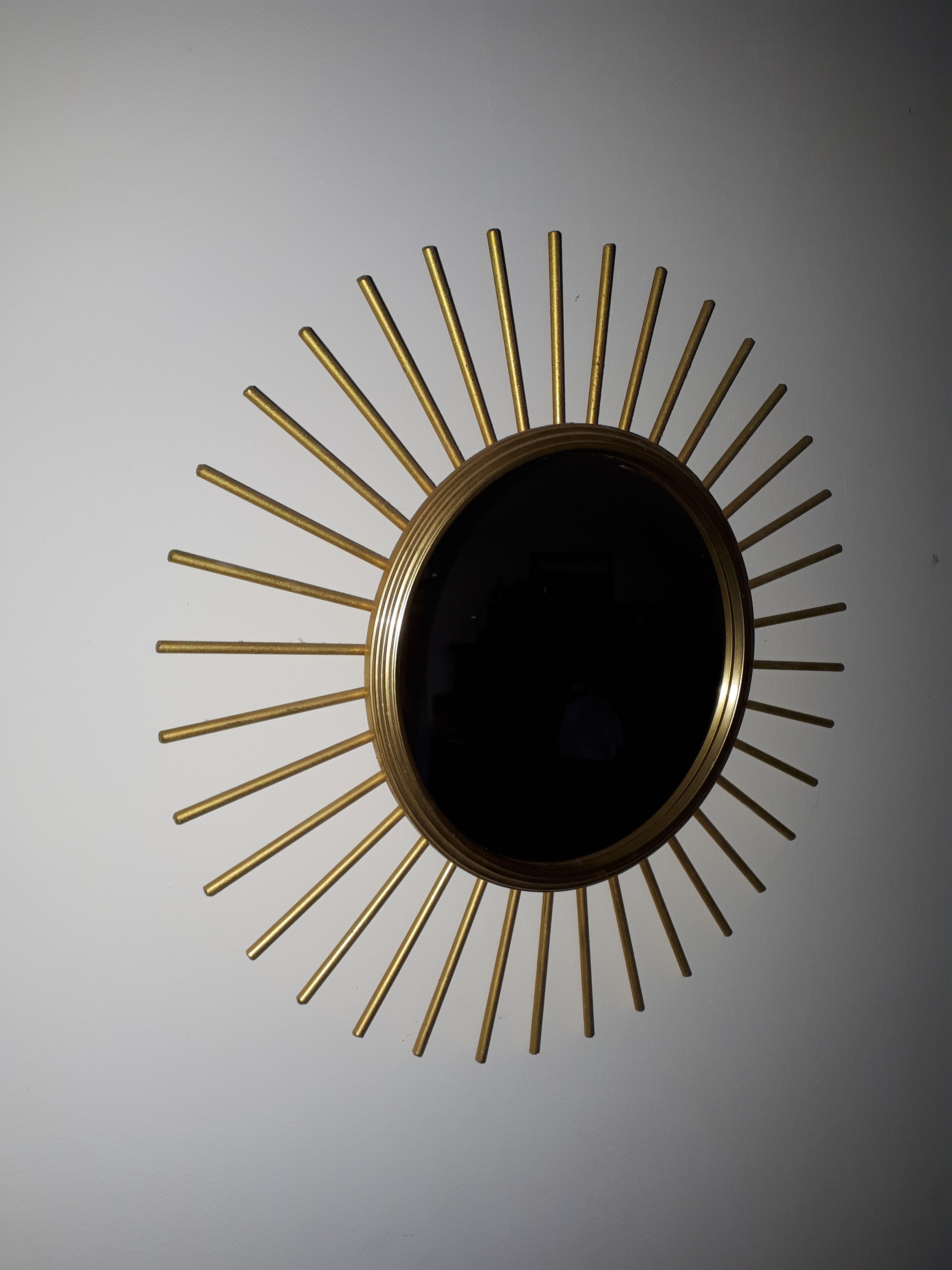 Mirror soleil metal dore 40cm