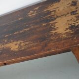 Table d'appoint ou bureau vintage en pin rustique français, années 1950