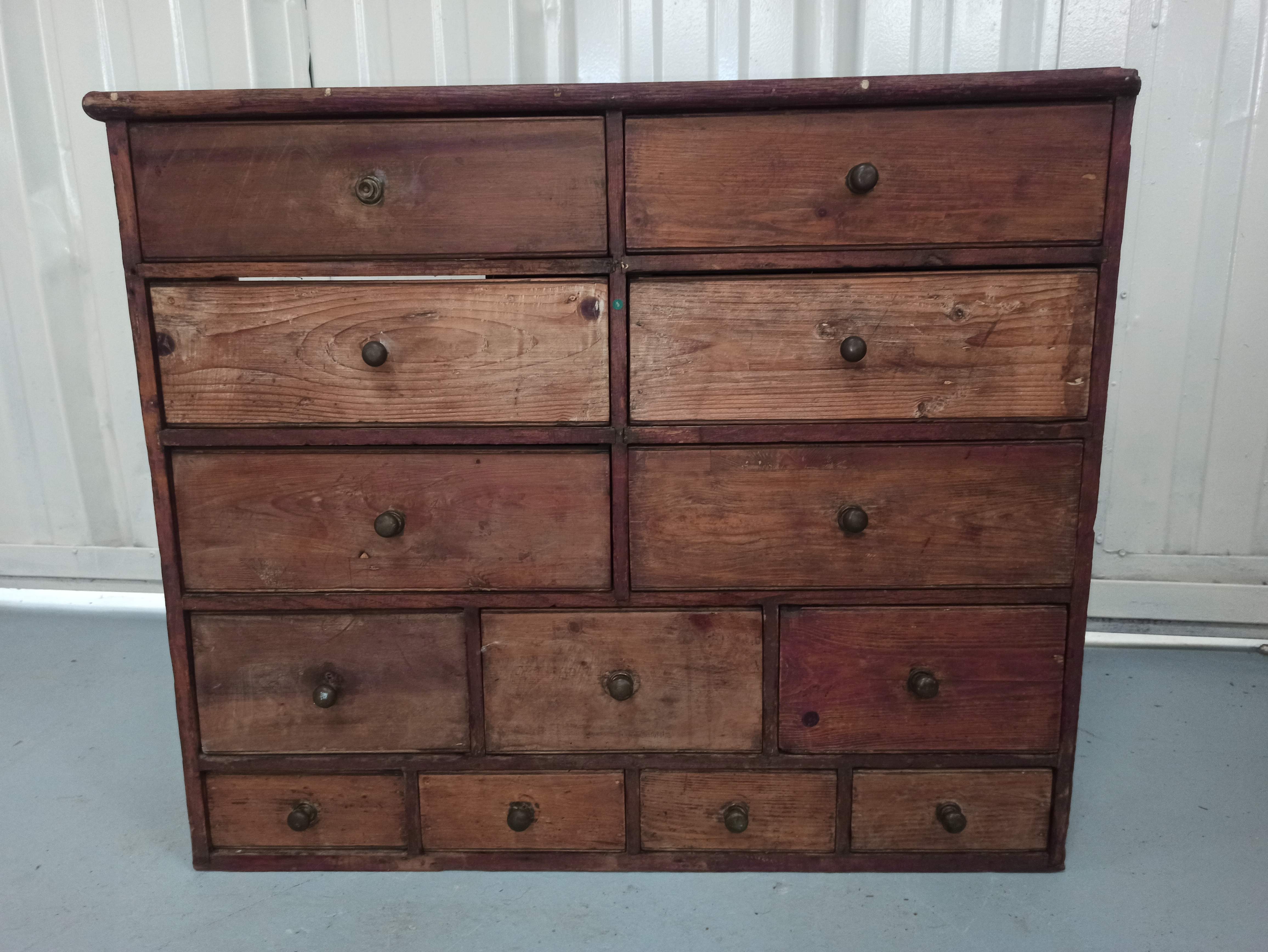 Hardware furniture wood multiple drawers old
